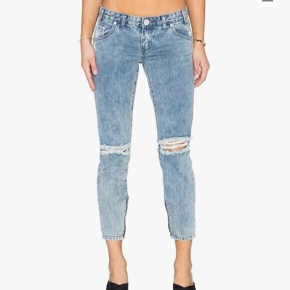 Free People One Teaspoon Freebirds Skinny Jeans Distressed Denim Light wash - Picture 4 of 16